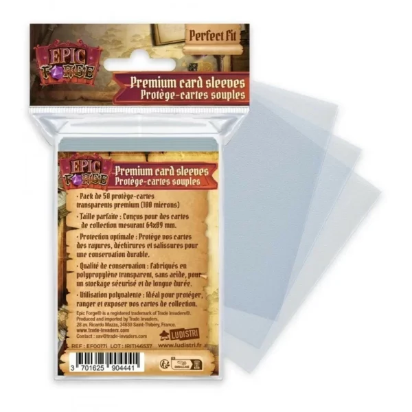 EPIC FORGE Bustine Protettive Card sleeves Perfect Fit (64*89 mm) x50 (100 microns)